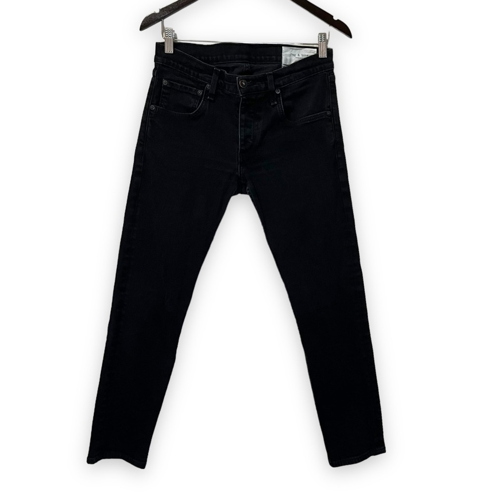 Rag & Bone Black Straight Slim Leg Button Fly Jeans